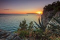 Majestic sunset on a sea,Makarska,Croatia