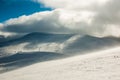 Majestic sunset in the winter mountains landscape Royalty Free Stock Photo