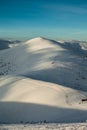 Majestic sunset in the winter mountains landscape Royalty Free Stock Photo