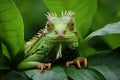 Majestic Symmetrical Close-up. Expressive Astrological Dragon in Lush Green Jungle Wonderland