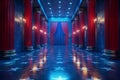 Majestic theater hall with glowing stars on floor Royalty Free Stock Photo