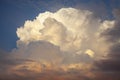 Majestic thunderhead clouds on a summer evening at sunset Royalty Free Stock Photo