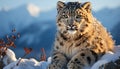 Majestic tiger in snow, looking at camera, beauty in nature generated by AI Royalty Free Stock Photo