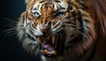 Majestic tiger staring, fierce and furious in the wild generated by AI Royalty Free Stock Photo