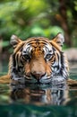 Majestic Tiger Swimming in Water