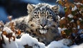 Majestic tiger, wildcat, staring, beauty in nature, wilderness, snow generated by AI Royalty Free Stock Photo