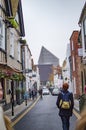 The majestic town of canterbury and kent county with people walking