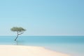 Majestic and tranquil view over calming beach scene