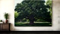 Majestic Tree in a Lush Green Park, Made with Generative AI