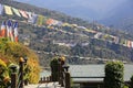 Majestic Trongsa Dzong Framed By Prayer Flags, Bhutan