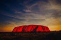 Majestic Uluru at sunset on a clear winter`s evening Royalty Free Stock Photo