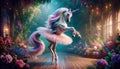 Ballet Dancing Unicorn in Enchanted Garden