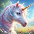 majestic unicorn with a rainbow mane