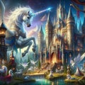 Majestic Unicorns and Fantasy Castle: Enchanted Realm of Dreams