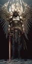 The Majestic Valkyrie: A Closeup Look at the Anthropomorphic Statue of a Powerful Female Figure Royalty Free Stock Photo