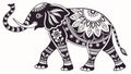 Decorative Elephant with Mandala Patterns: Cultural Spiritual Vector, vector design Generative AI Royalty Free Stock Photo