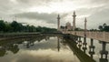 Majestic view of a beautiful mosque during sunrise