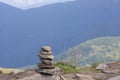 The majestic view of the beautiful mountains. Relaxing travel background. Tourist routes. Carpathians. Ukraine. Europe Royalty Free Stock Photo