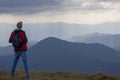 The majestic view of the beautiful mountains. Relaxing travel background. Tourist routes. Carpathians. Ukraine. Europe Royalty Free Stock Photo