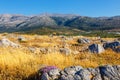 Majestic view of cretan landscape at sunset Royalty Free Stock Photo