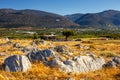 Majestic view of cretan landscape at sunset Royalty Free Stock Photo