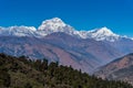 Majestic view of Dhaulagiri mountain range seven highest Pokhara Nepal