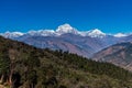 Majestic view of Dhaulagiri mountain range seven highest Pokhara Nepal