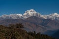 Majestic view of Dhaulagiri mountain range seven highest Pokhara Nepal