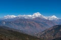 Majestic view of Dhaulagiri mountain range seven highest Pokhara Nepal