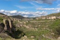 Majestic view at the Enchanted City in Cuenca, a natural geological landscape site in Cuenca city, Spain