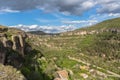 Majestic view at the Enchanted City in Cuenca, a natural geological landscape site in Cuenca city, Spain