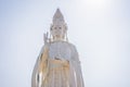 Majestic view of the Lady Buddha statue the Bodhisattva of Mercy, Vietnam. White Ladybuddha statue on blue sky