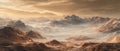 A Majestic View of Mountain Range Under a Dramatic Cloudy Sky: Nature\'s Science and Technology Revealed Royalty Free Stock Photo