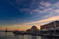 Dawn at the port of Chania in Crete Greece