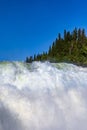 Scenic view of Tannforsen waterfall in Sweden on a sunny day