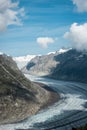 Majestic view to Aletsch glacier, the largest gracier in Alps and UNESCO herritage from Bettmeralp, Valais, Switzerland Royalty Free Stock Photo