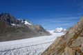 Majestic view to Aletsch glacier, the largest gracier in Alps and UNESCO herritage from Bettmeralp, Valais, Switzerland Royalty Free Stock Photo