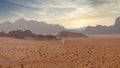 Majestic view of the Wadi Rum desert, Jordan, The Valley of the Moon Royalty Free Stock Photo