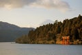 Majestic views of Mount Fuji and a shrine gate, Hakone, Japan