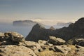 Majestic Villingardalsfjall mountain in foreground and islands Fugloy and SvÃÂ­noy in the background.