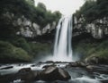 Majestic Waterfall in Full Splendor