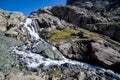 Majestic waterfall going from Alakol lake.