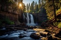 Majestic Waterfall: Natures Breathtaking Beauty Royalty Free Stock Photo