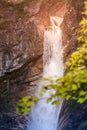 Waterfall near hiking trail in Bavarian alps. Travel nature destinations concept Royalty Free Stock Photo