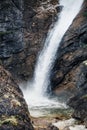 Waterfall near hiking trail in Bavarian alps. Travel nature destinations concept Royalty Free Stock Photo