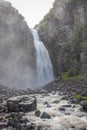 The majestic waterfall Njupeskar in northern Sweden Royalty Free Stock Photo