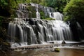 Majestic Waterfall, Purakaunui Falls, New Zealand Royalty Free Stock Photo