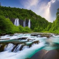 A majestic waterfall surrounded by lush greenery2, Generative AI