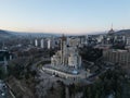 The majestic Wedding Palace in Tbilisi. Georgia. The view from the drone. Royalty Free Stock Photo