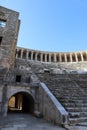 Majestic and well preserved Roman theatre in ancient city Aspendos, Turkey - inside view